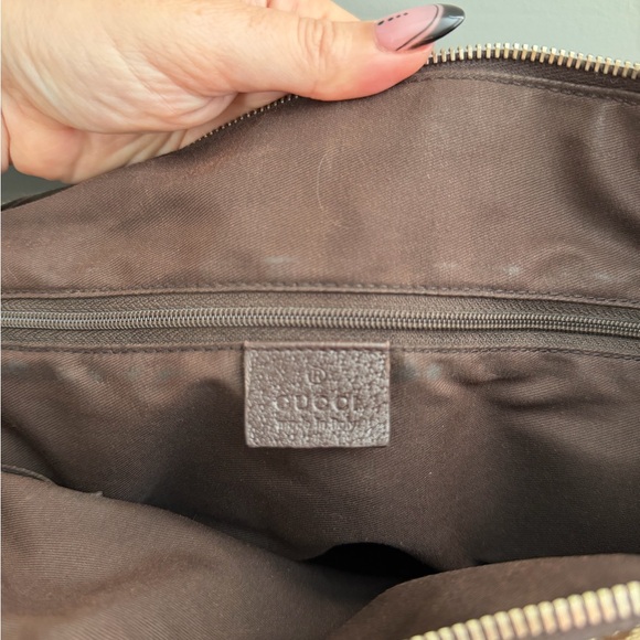Gucci Vintage Brown Monogram Canvas Shoulder Bag and Dust Bag - Picture 11 of 16